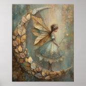 Enchanted Woodland Leaf Fairy Fantasy Art Poster (Vorne)