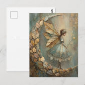 Enchanted Woodland Leaf Fairy Watercolor Fantasy Postkarte (Vorne/Hinten)