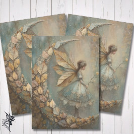 Enchanted Woodland Leaf Fairy Watercolor Fantasy Seidenpapier