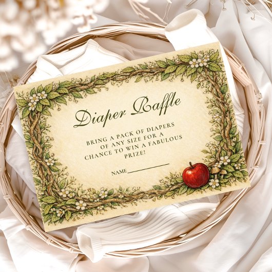Enchanted Woodland Storybook Diapper Raffle Begleitkarte