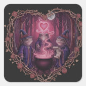 EnchantedFrogWitch Quadratischer Aufkleber (Vorderseite)