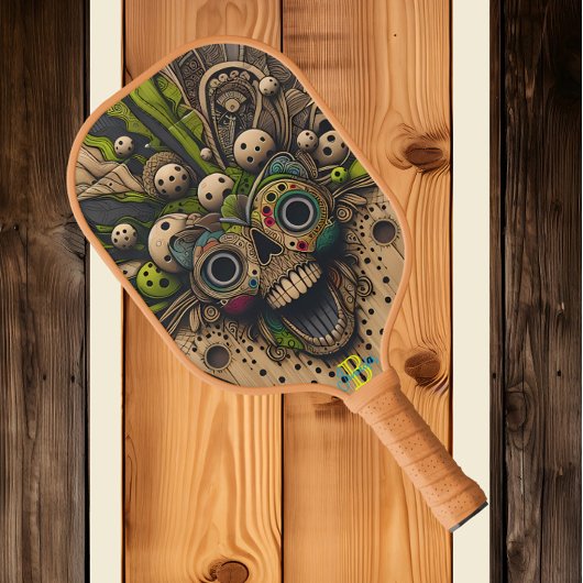 Enchanter schwarzer Schädel Pickleball Schläger