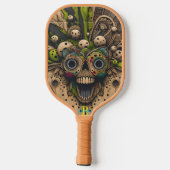 Enchanter schwarzer Schädel Pickleball Schläger (Rückseite)