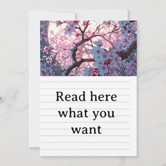 Enchanting Cherry Blossom & Full Moon Wedding Invi Einladung (Vorderseite)