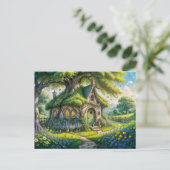 Enchanting Cottage in Lush Garden Postkarte (Stehend Vorderseite)
