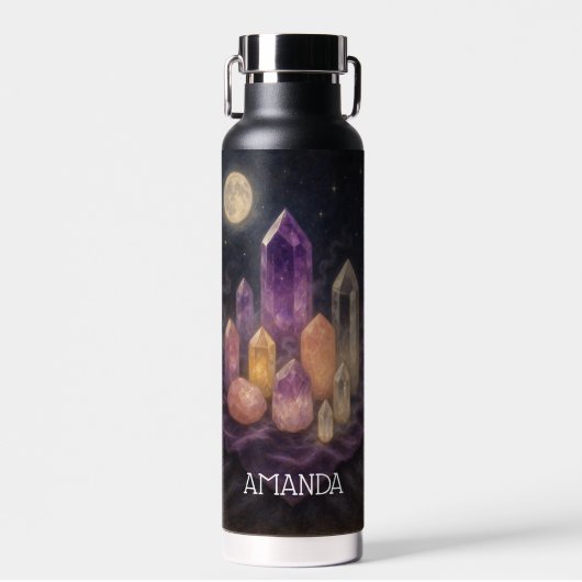 Enchanting Crystals in the Moonlight Custom Trinkflasche (Vorne)