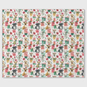Enchanting Dog Christmas Wrap – Watercolor Cheer Geschenkpapier (Flach)