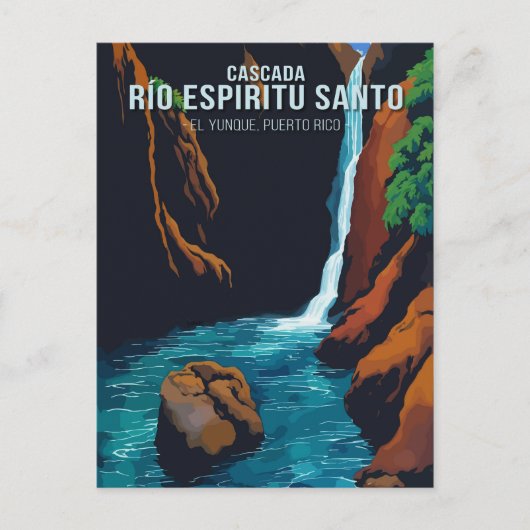 Enchanting Espiritu Santo River Waterfall Postkarte (Vorderseite)