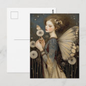 Enchanting Fantasy Fairy & Dandelion Magical Art Postkarte (Vorne/Hinten)
