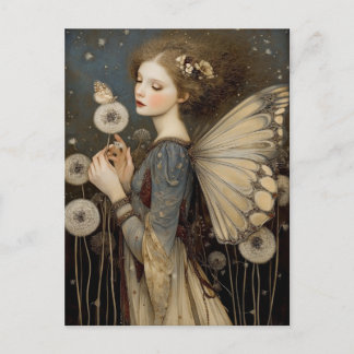 Enchanting Fantasy Fairy & Dandelion Magical Art  Postkarte