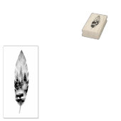 Enchanting Feather with Buffalo Bison Artwork Gummistempel (Stempel)