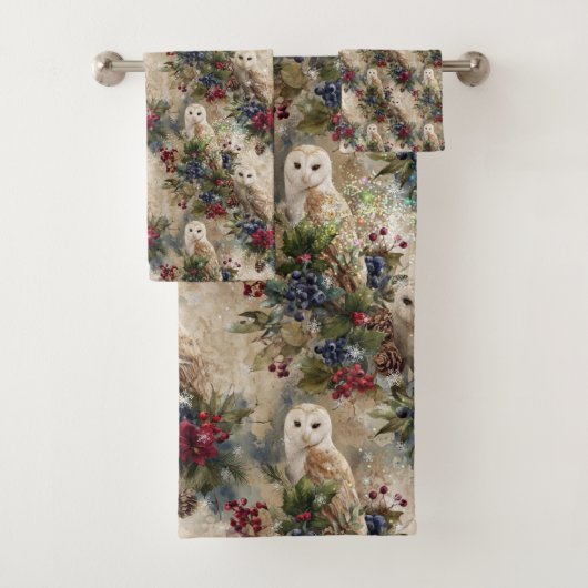 Enchanting Floral Owl Badhandtuch Set (Insitu)