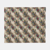 Enchanting Floral Owl Fleecedecke (Vorderseite (Horizontal))