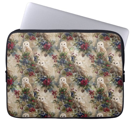 Enchanting Floral Owl Laptopschutzhülle (Vorderseite)