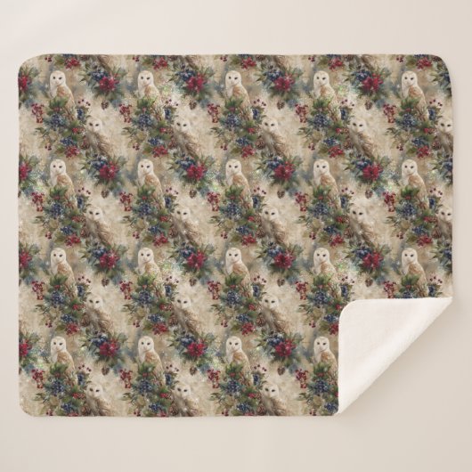 Enchanting Floral Owl Sherpadecke (Vorderseite (Horizontal))