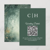 Enchanting Forest QR Code Wedding Enclosure Begleitkarte (Vorne/Hinten)