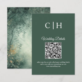 Enchanting Forest QR Code Wedding Enclosure Begleitkarte