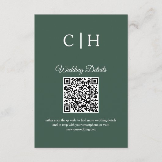 Enchanting Forest QR Code Wedding Enclosure Begleitkarte (Vorderseite)