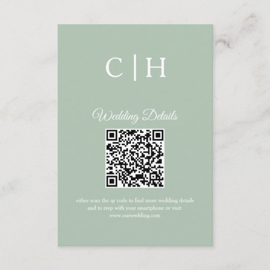 Enchanting Forest QR Code Wedding Enclosure Begleitkarte (Vorderseite)