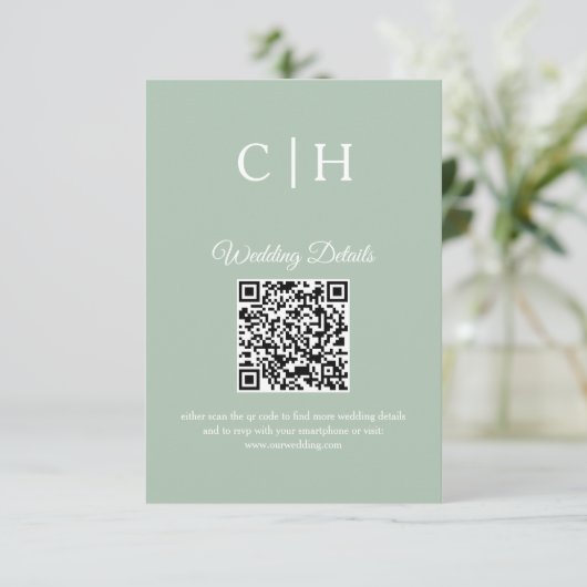 Enchanting Forest QR Code Wedding Enclosure Begleitkarte (Stehend Vorderseite)