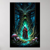 Enchanting Forest Scene with Mysterious Figure Poster (Vorne)