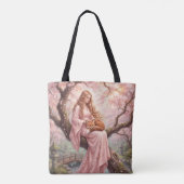 Enchanting Fox & Lady Under Cherry Blossoms Tote B Tasche (Rückseite)