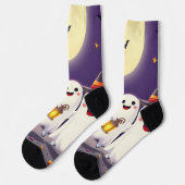 Enchanting Ghost Socks – Irresistibly Spooky Fun Socken (Linkes Detail)