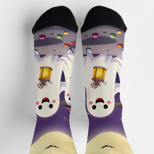 Enchanting Ghost Socks – Irresistibly Spooky Fun Socken (Oben)
