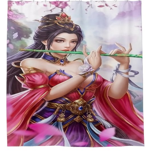 Enchanting Jade Flute Empress Duschvorhang (Vorderseite)