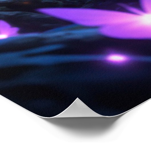 Enchanting kitten in a magical forest with glowing poster (Ecke)