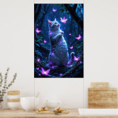 Enchanting kitten in a magical forest with glowing poster (Küche)