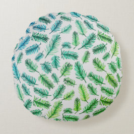 ENCHANTING PINE LEAF PATTERNS RUNDES KISSEN