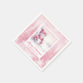 Enchanting Pinkmas Winter Scene Snowman Party Nap  Serviette (Ecke)