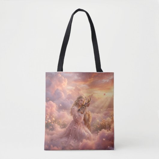 Enchanting Princess & Deer Tote Bag Tasche (Vorderseite)