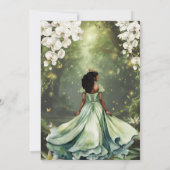 Enchanting Princess & Frog Green Dress Sweet 16 Save The Date (Rückseite)