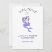 Enchanting Purple Mermaid Baby Shower Invitation Einladung (Vorderseite)