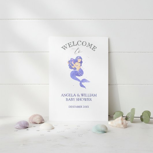 Enchanting Purple Mermaid Baby Shower Invitation Einladung