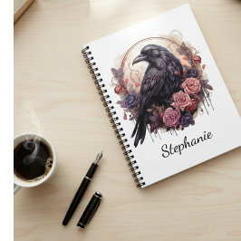 Enchanting Raven & Roses Notizblock