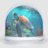 Enchanting Sea Turtle Dome Glass Snow Globe Gift Schneekugeln (Vorderseite)
