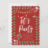 Enchanting Snowfall Christmas Party Einladung (Rückseite)