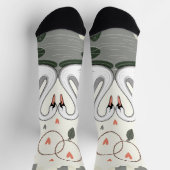 Enchanting Swan Love Wird Romantic Pastel Nature A Socken (Oben)