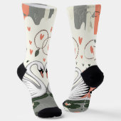 Enchanting Swan Love Wird Romantic Pastel Nature A Socken (Gewinkelt)