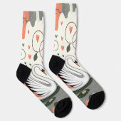 Enchanting Swan Love Wird Romantic Pastel Nature A Socken (Rechts)
