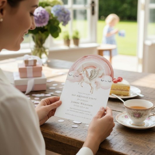 Enchanting Watercolor Castle Fairytale Birthday Einladung