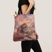 Enchanting Woman & Snow Leopard Cloud Fantasy Art Tasche (Von Nahem)
