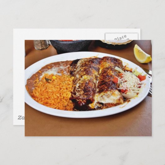 Enchiladas Rice Beans Postkarte (Vorne/Hinten)