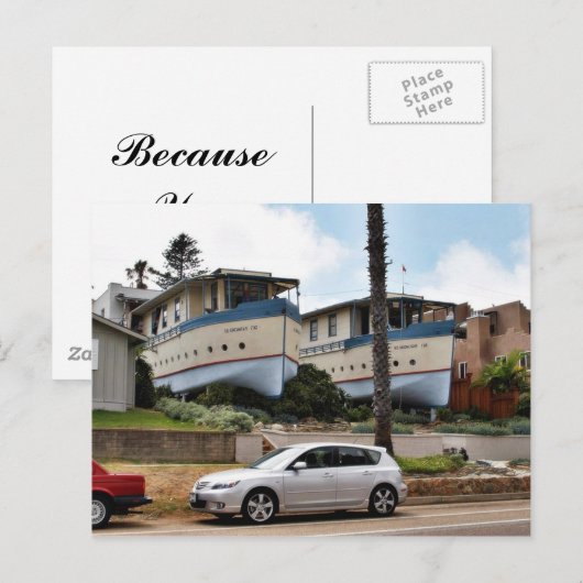 Encinitas Boat Houses Postkarte (Vorne/Hinten)