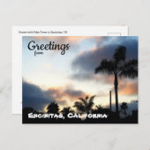 Encinitas California Palm Trees Sunset Postkarte (Vorne/Hinten)