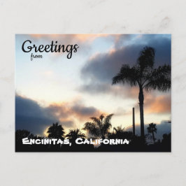 Encinitas California Palm Trees Sunset Postkarte