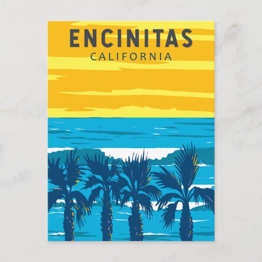 Encinitas California Reisen Vintag Postkarte (Vorderseite)